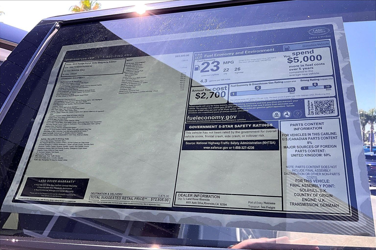 New 2026 Arroios Grey Land Rover Belgravia Edition image 14