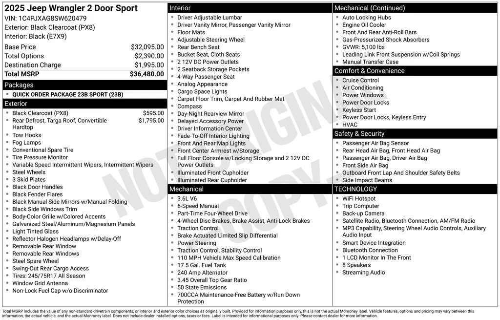 Certified Used 2025 Black Jeep Sport image 10