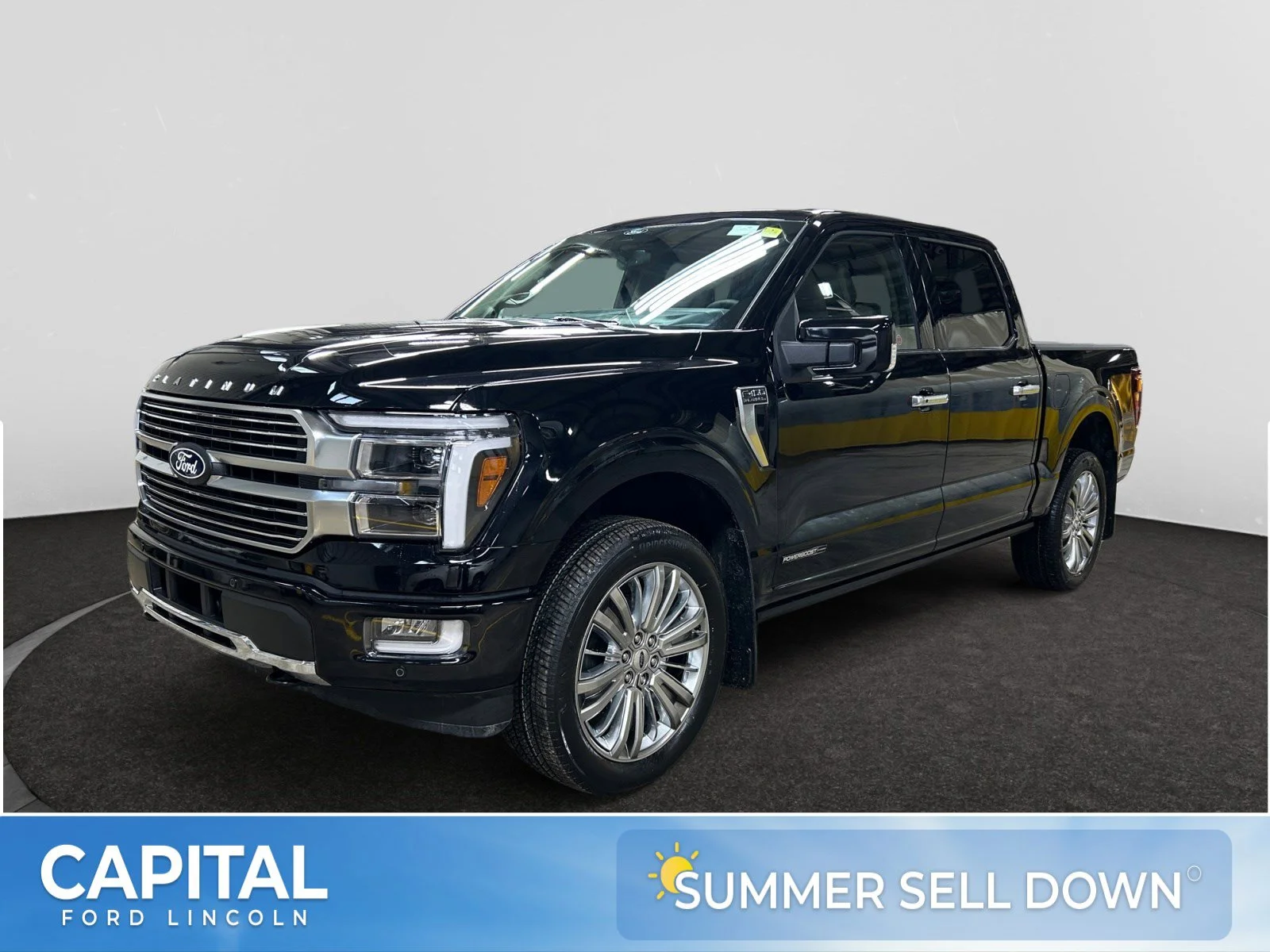 New 2026 Agate Black Metallic Ford Platinum* w/ hard fold tonneau cover image 1