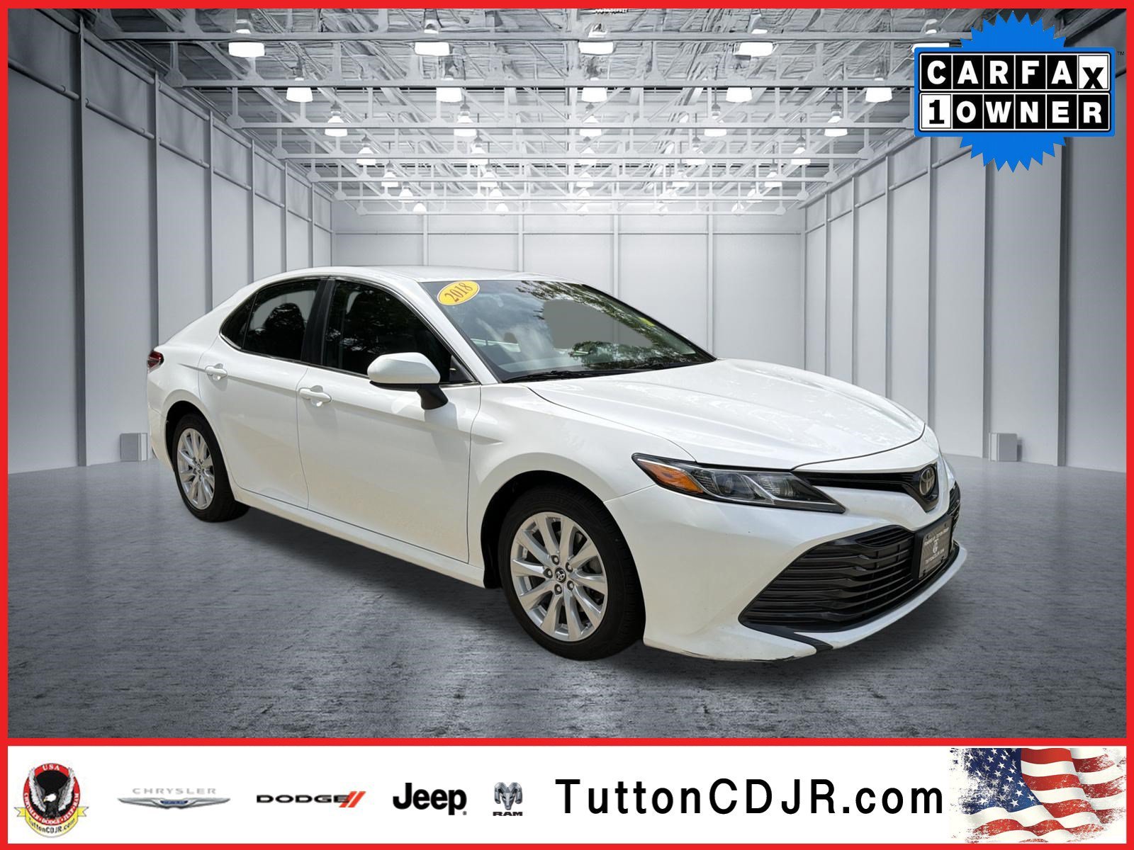 Used 2018 Super White Toyota LE image 1