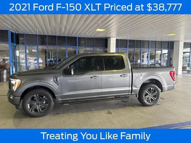 Certified Used 2021 Gray Metallic Ford XLT image 1