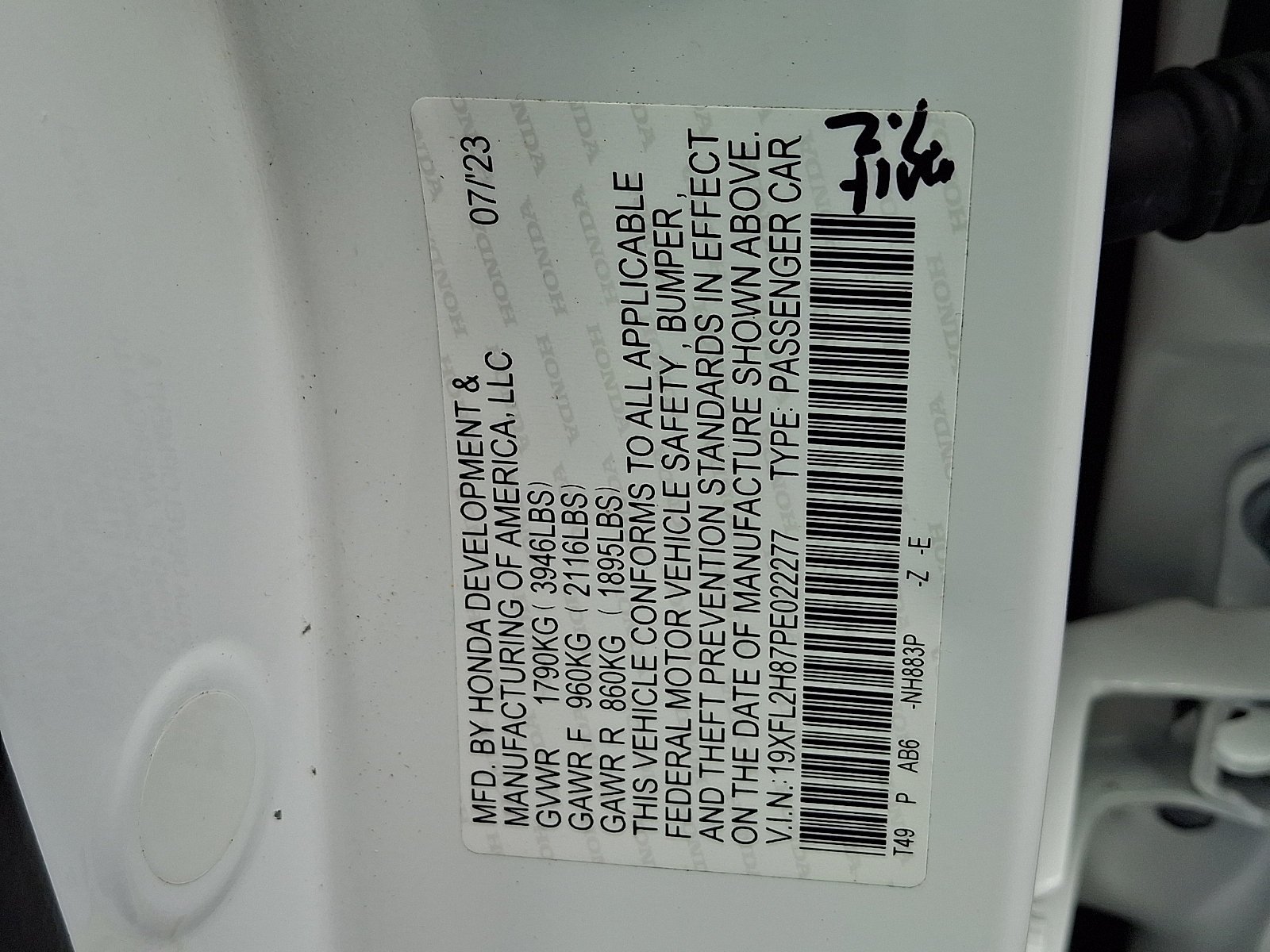 Certified Used 2023 Platinum White Pearl Honda SPORT image 19