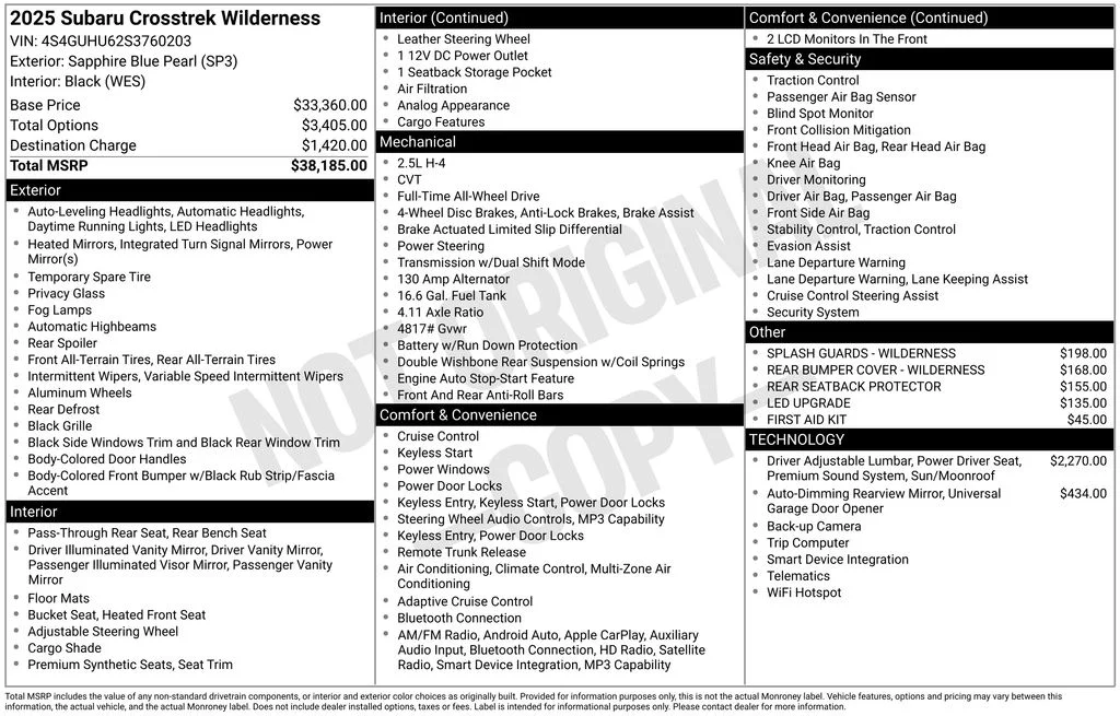 Certified Used 2025 Blue Subaru Wilderness image 8