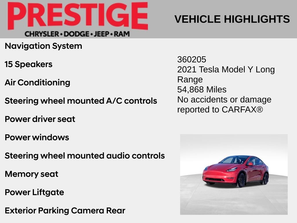 Used 2021 Tesla Model Y Long Range with VIN 5YJYGDEEXMF118543 for sale in Las Vegas, NV