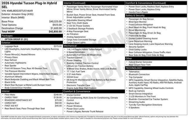 New 2026 Gray Hyundai SEL image 4