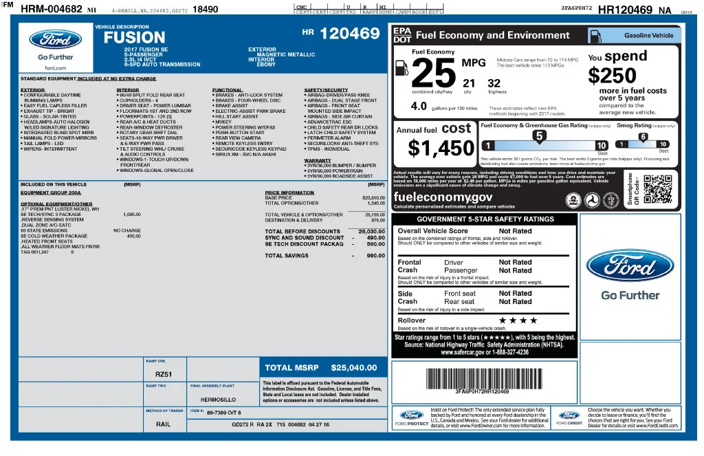 Used 2017 Gray Ford SE image 2