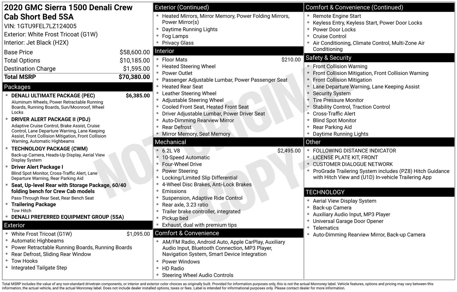 Used 2020 GMC Sierra 1500 Denali Denali with VIN 1GTU9FEL7LZ124005 for sale in Brainerd, Minnesota