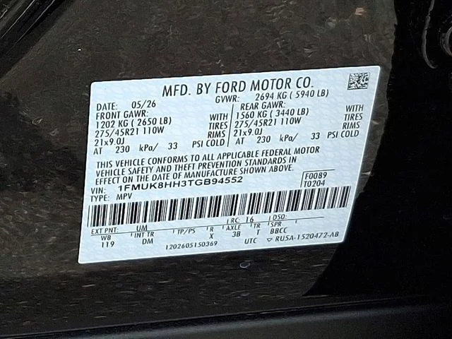 New 2026 Agate Black Metallic Ford Platinum image 14
