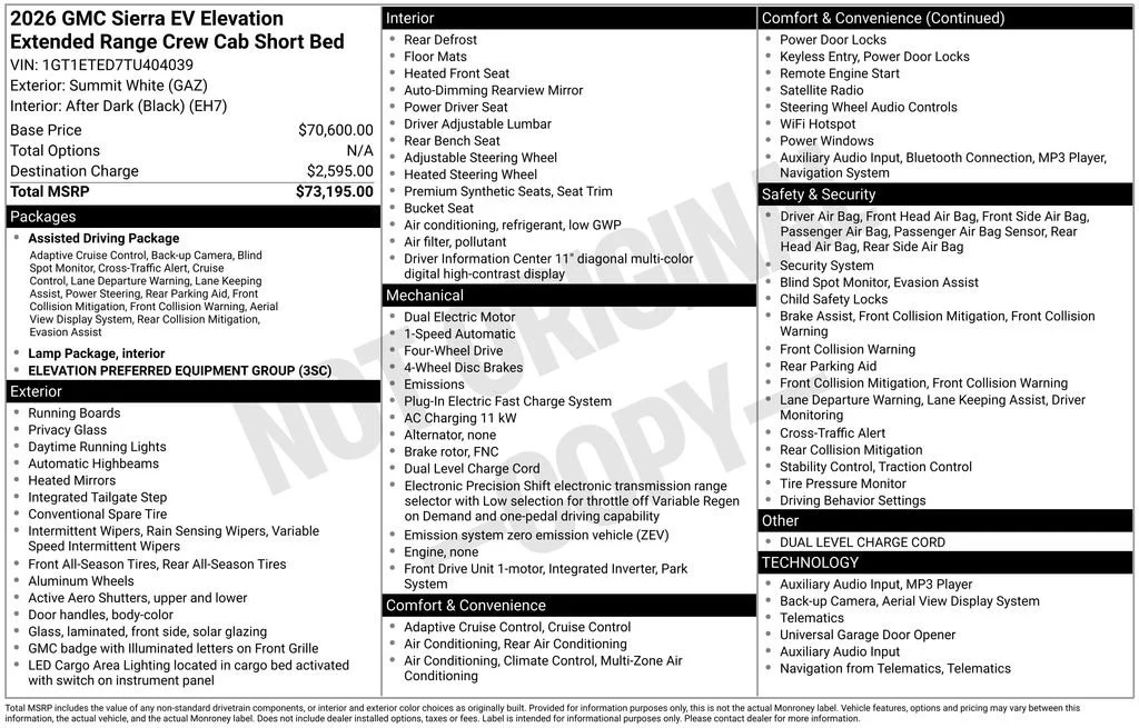 2026 GMC Sierra EV Elevation - Photo 17