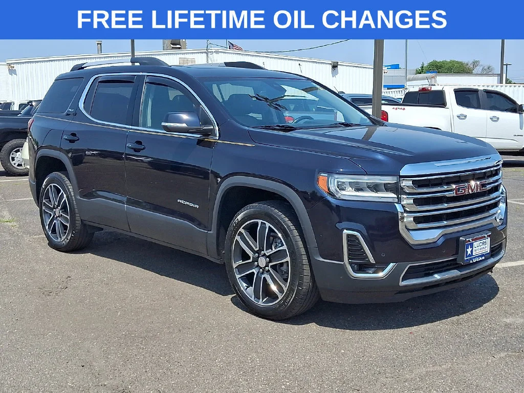 Used 2021 MIDNIGHT BLUE METALLIC GMC SLT image 1