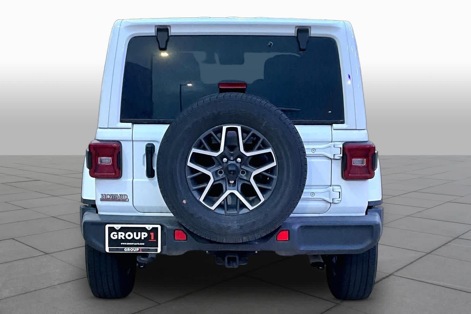 Used 2024 Bright White Clearcoat Jeep Sahara image 5