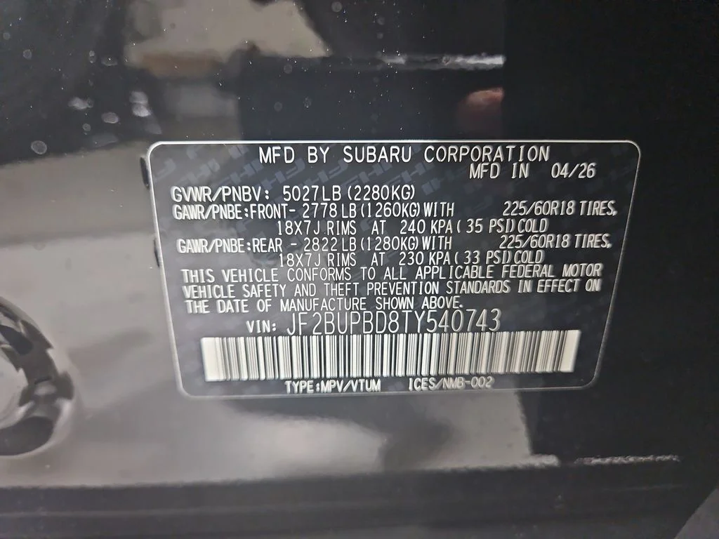 New 2026 CRYSTAL BLACK SILICA Subaru Premium image 31