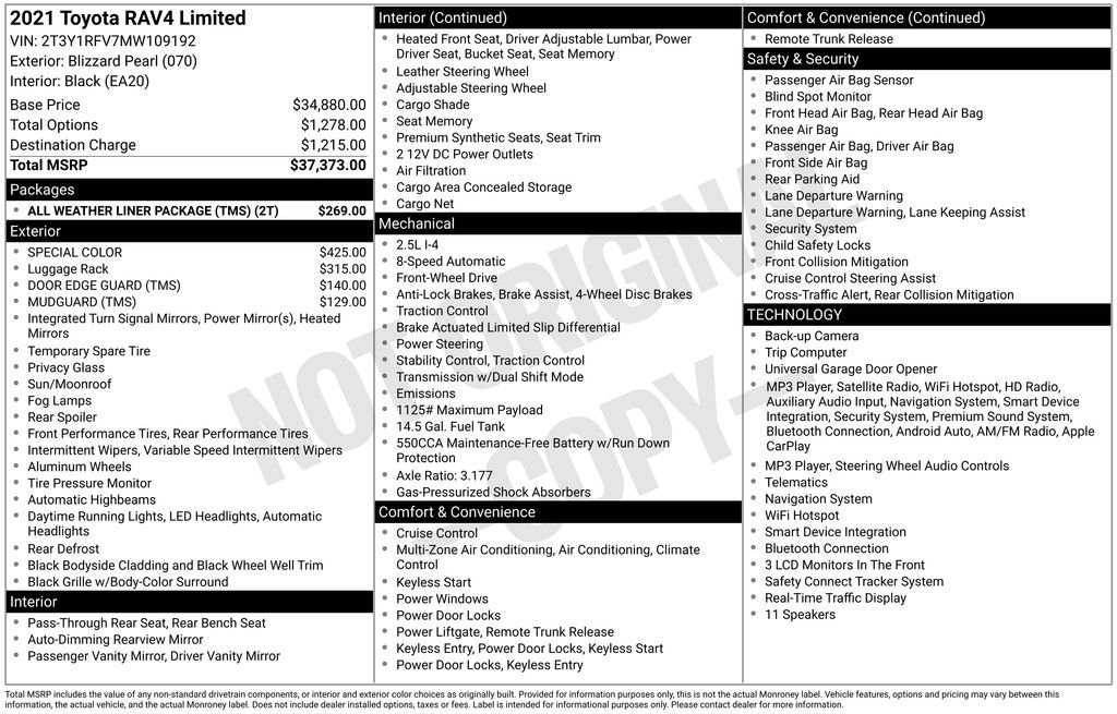 Used 2021 White Toyota Limited image 6