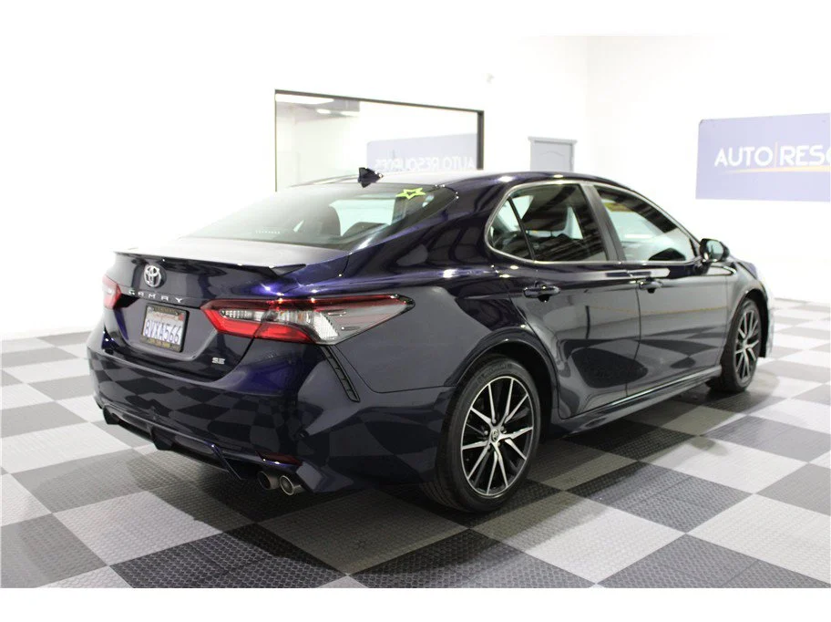 Used 2021 Blue Toyota SE Sedan 4D image 4