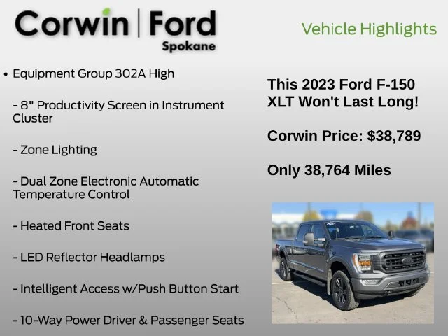 Certified Used 2023 Carbonized Gray Metallic Ford XLT image 13