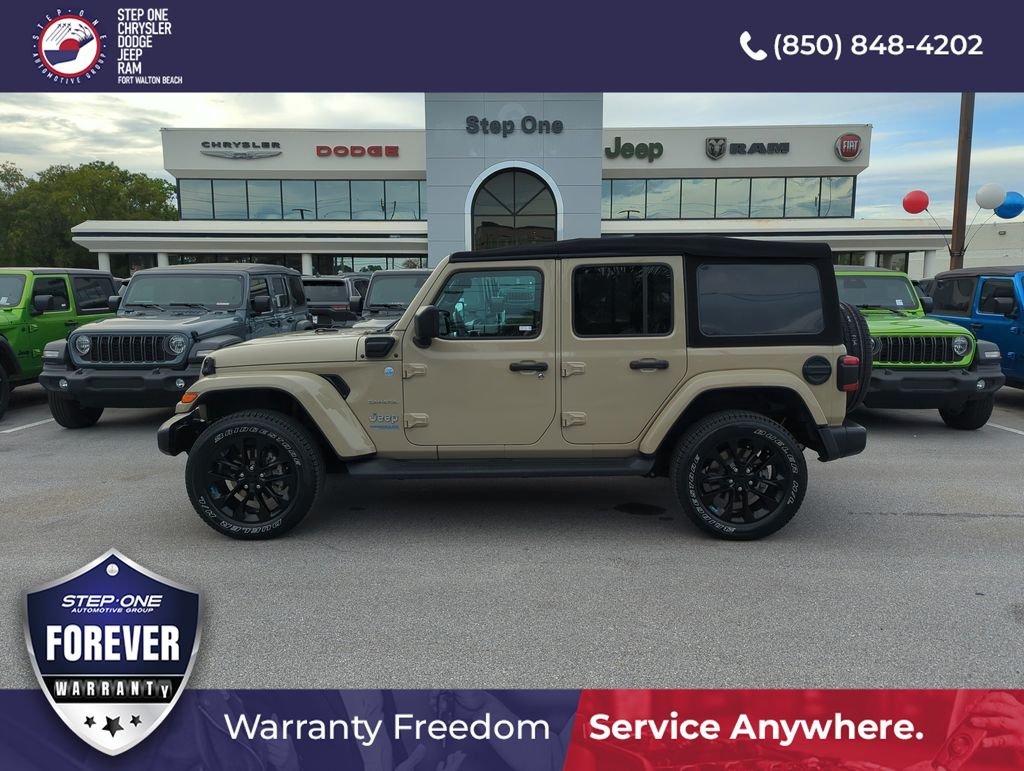 Used 2022 Beige Jeep Unlimited Sahara 4xe image 3