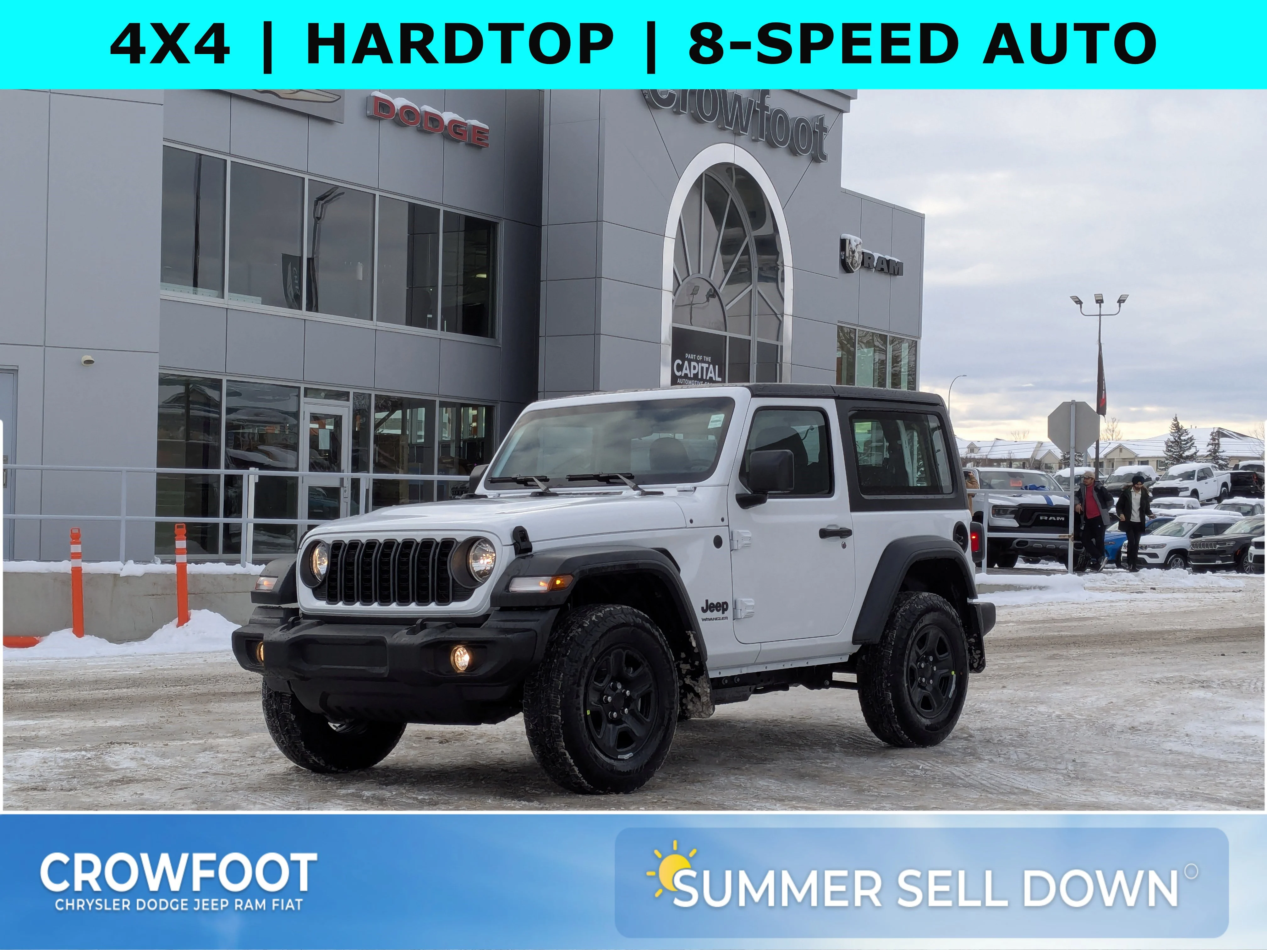 New 2026 White Jeep Sport - - 2.0L Turbo Engine - 12.3 Uconnect 5 Display - Black Freedom Hardtop - 8-Speed Auto & More image 1
