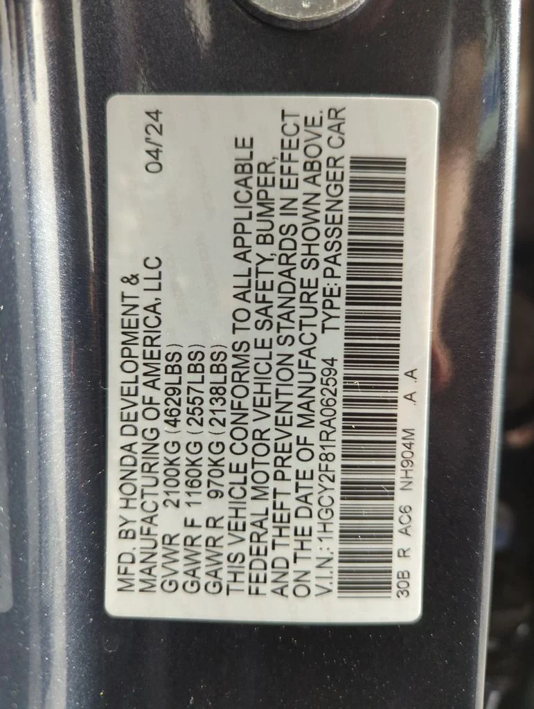 Certified Used 2024 Meteorite Gray Metallic Honda HYBRID TRG image 25