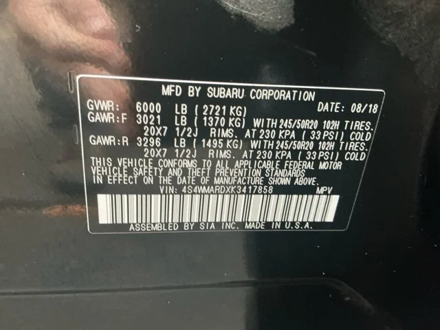 Used 2019 Crystal Black Silica Subaru Touring image 16