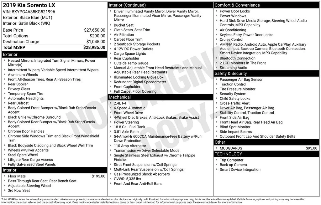 Used 2019 Blue Kia LX image 16