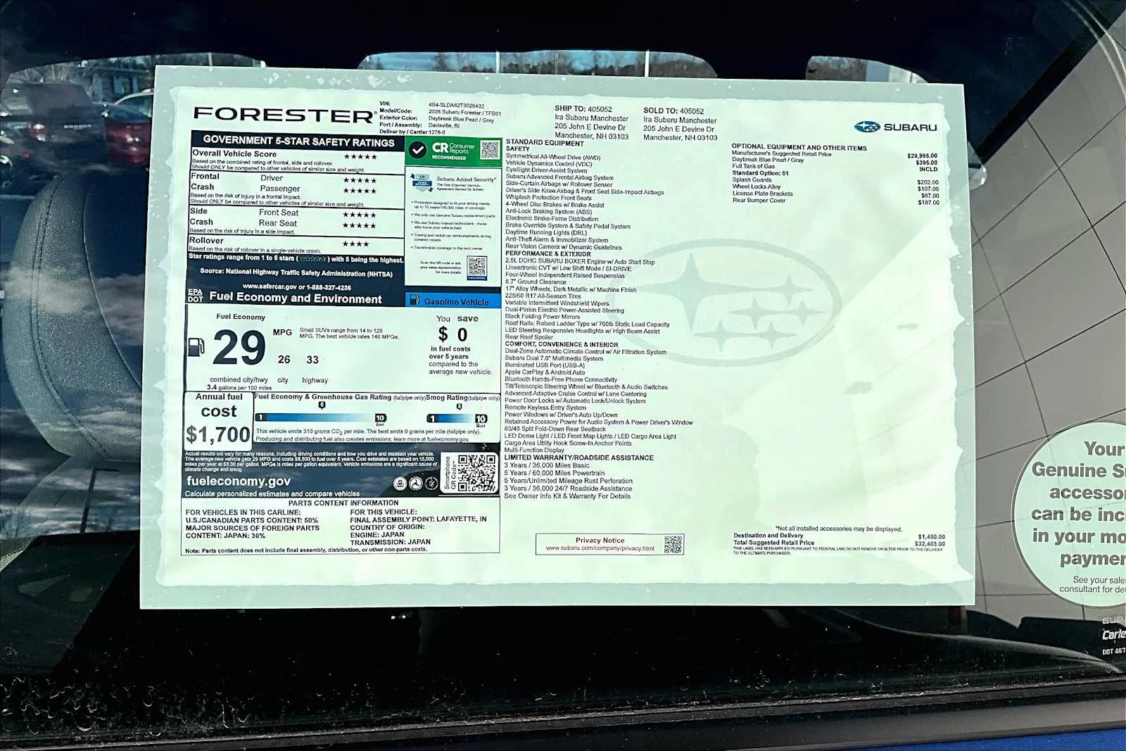 New 2026 Daybreak Blue Pearl Subaru  image 19
