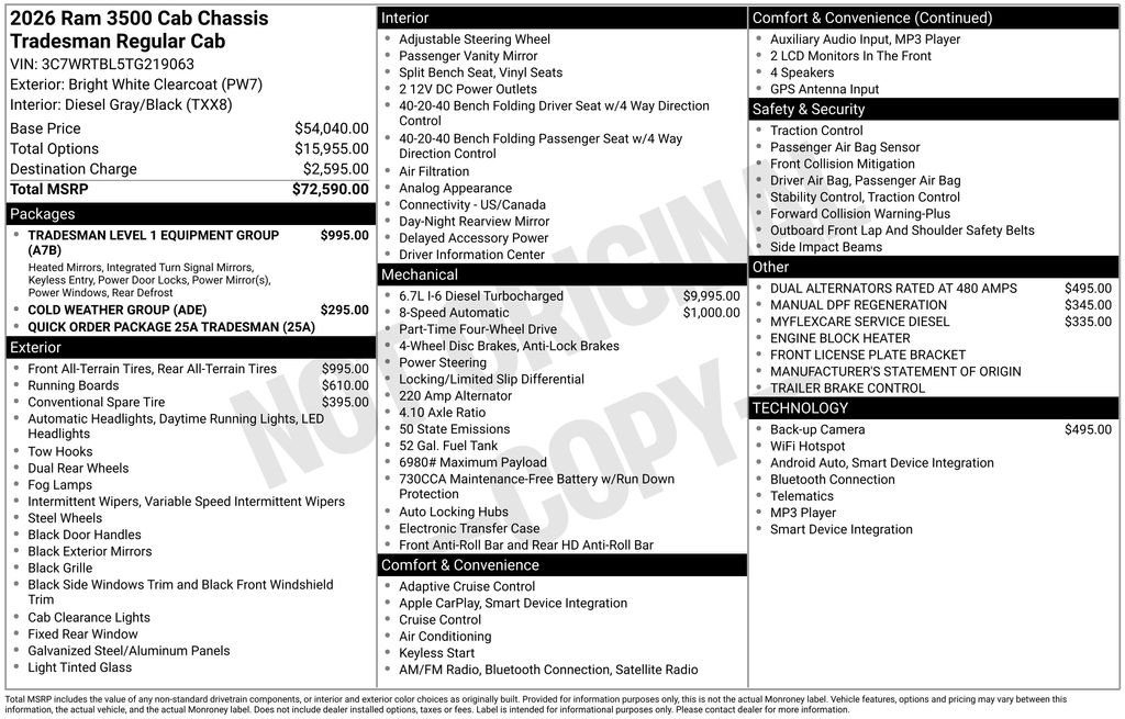 New 2026 Bright White Clear-Coat Exterior Paint RAM TRADESMAN image 32