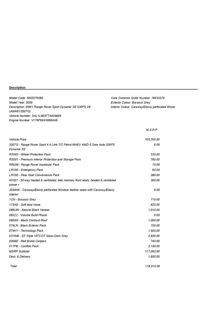 New 2026 Borasco Grey Land Rover Dynamic SE image 3