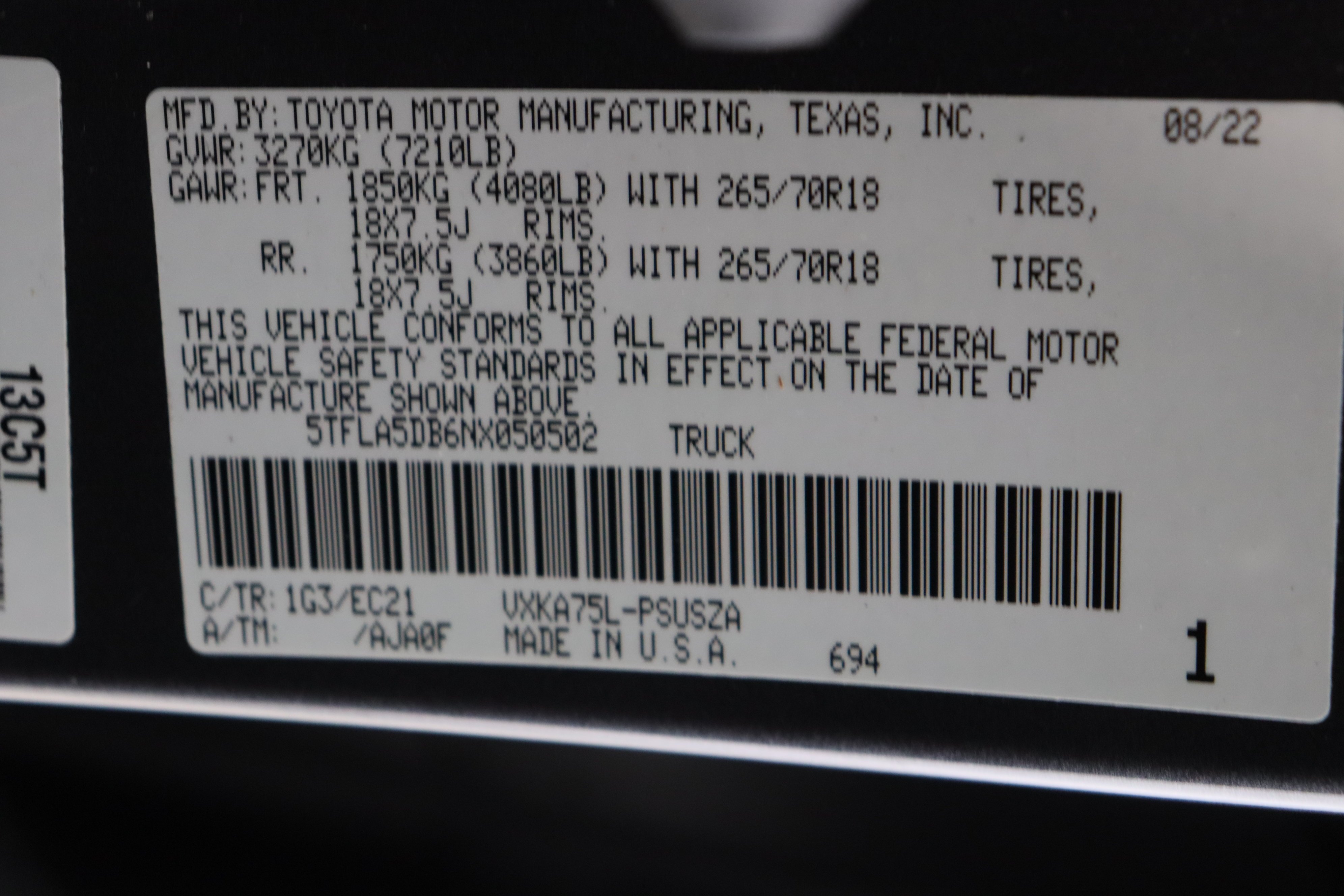 Used 2022 Magnetic Gray Metallic Toyota SR5 3.4T image 42