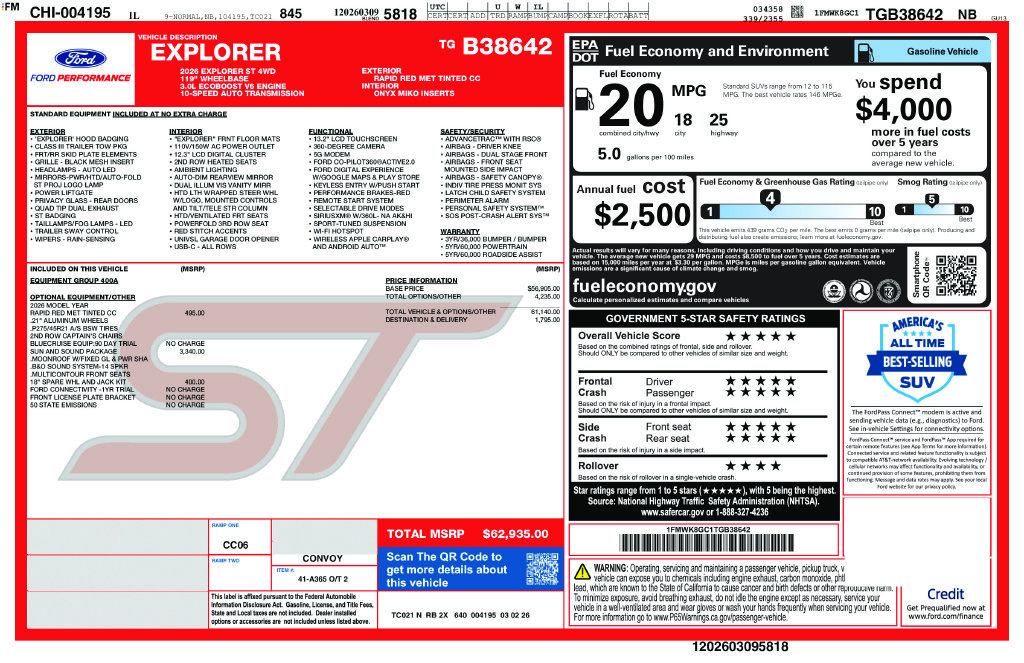 New 2026 Rapid Red Metallic Tinted Clearcoat Ford ST image 28