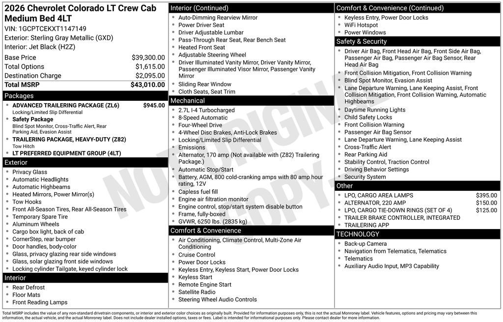 New 2026 Sterling Gray Metallic Chevrolet LT image 5