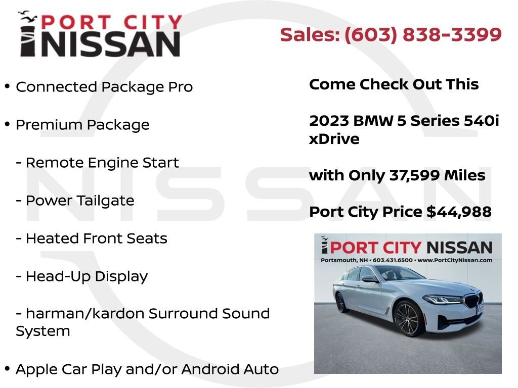 Used 2023 Alpine White BMW 540i xDrive w/premium pkg image 8