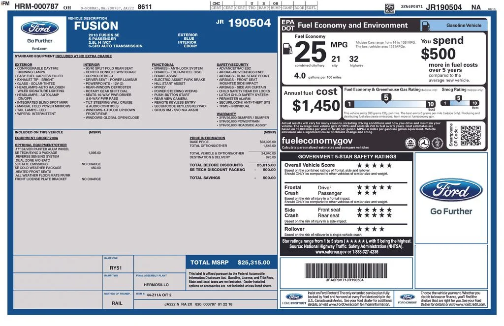 Used 2018 Blue Ford SE image 6