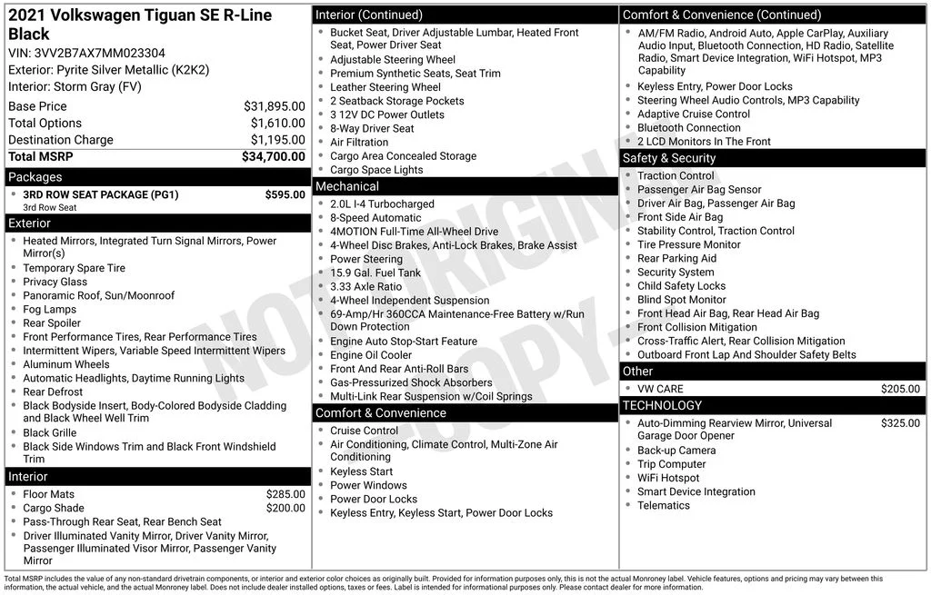 Used 2021 Silver Volkswagen 2.0T SE R-Line Black image 6