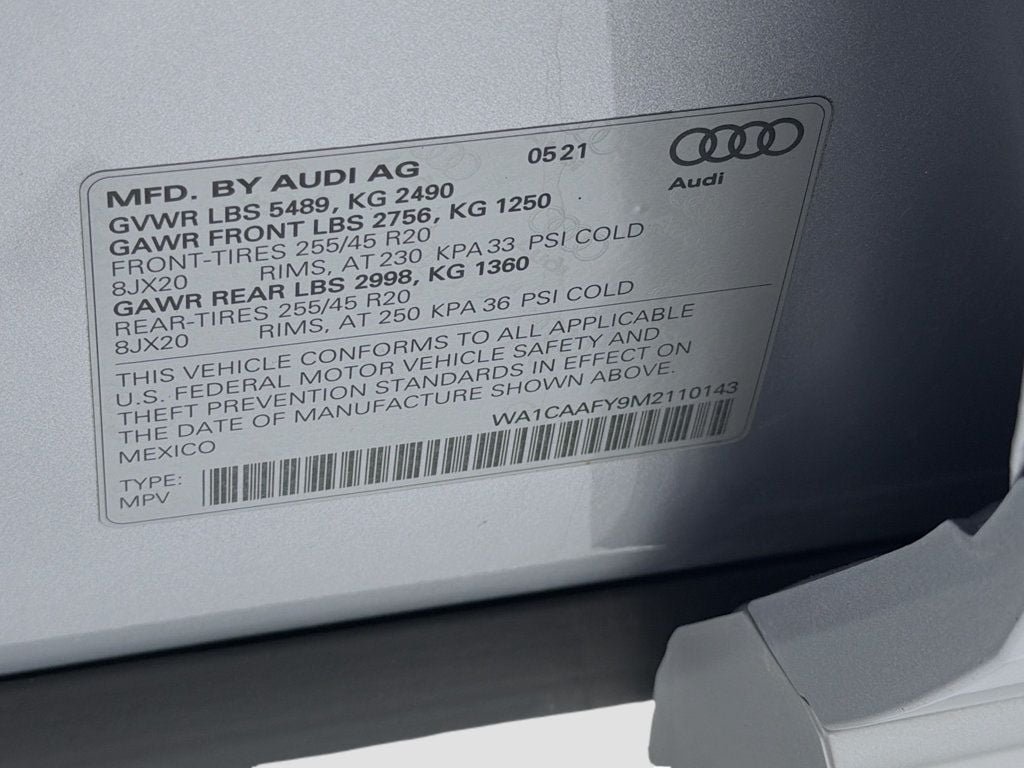 Used 2021 Florett Silver Metallic Audi Prestige 45 TFSI quattro image 34