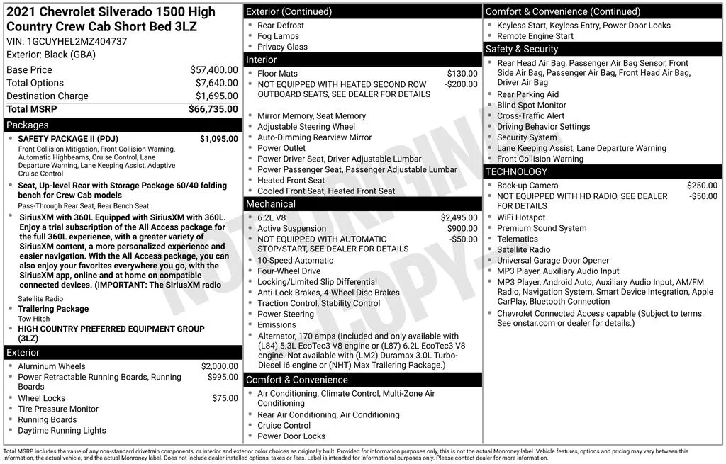 Used 2021 Black Chevrolet High Country image 37