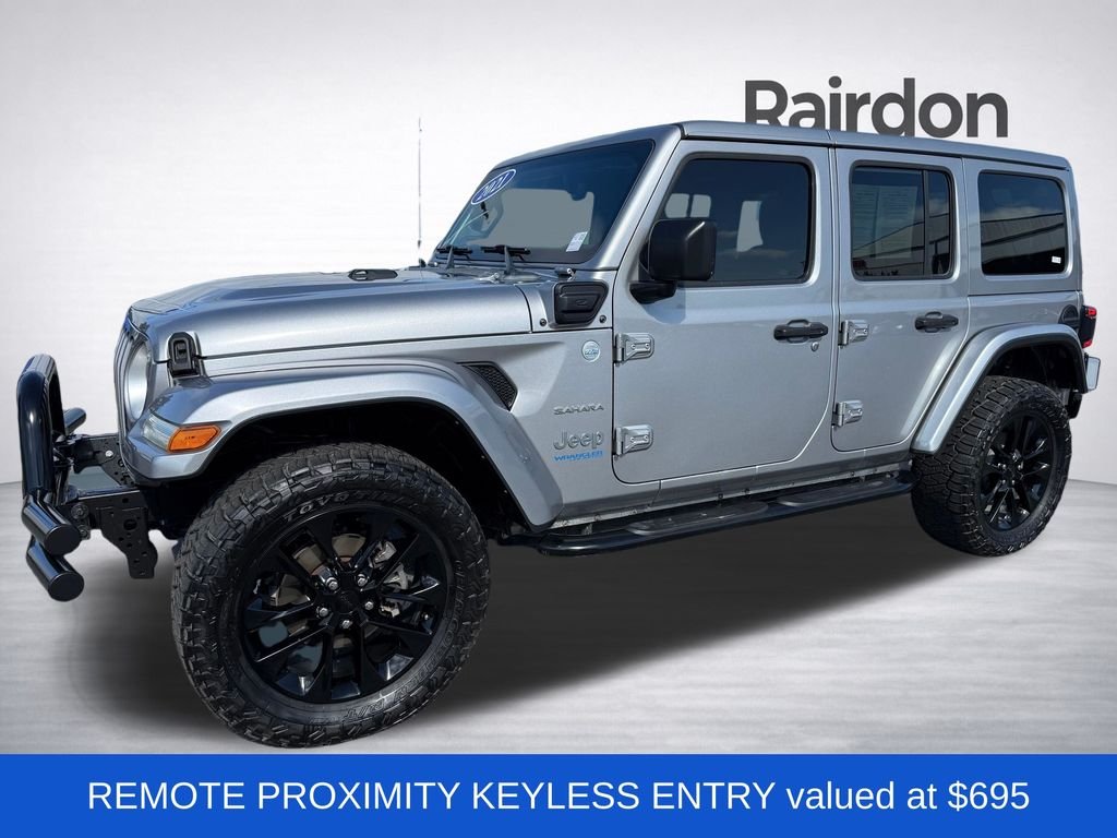 Used 2021 Silver Jeep Unlimited Sahara 4xe image 3