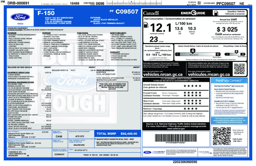 Used 2023 Black Ford Lariat image 2