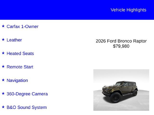Certified Used 2026 Green Metallic Ford Raptor image 3