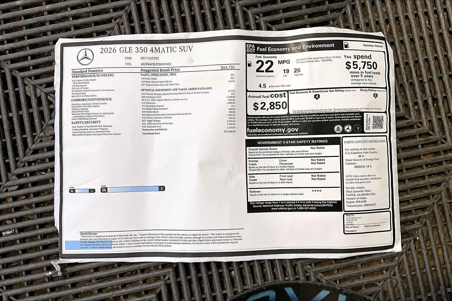 New 2026 Polar White Mercedes-Benz GLE 350 image 18