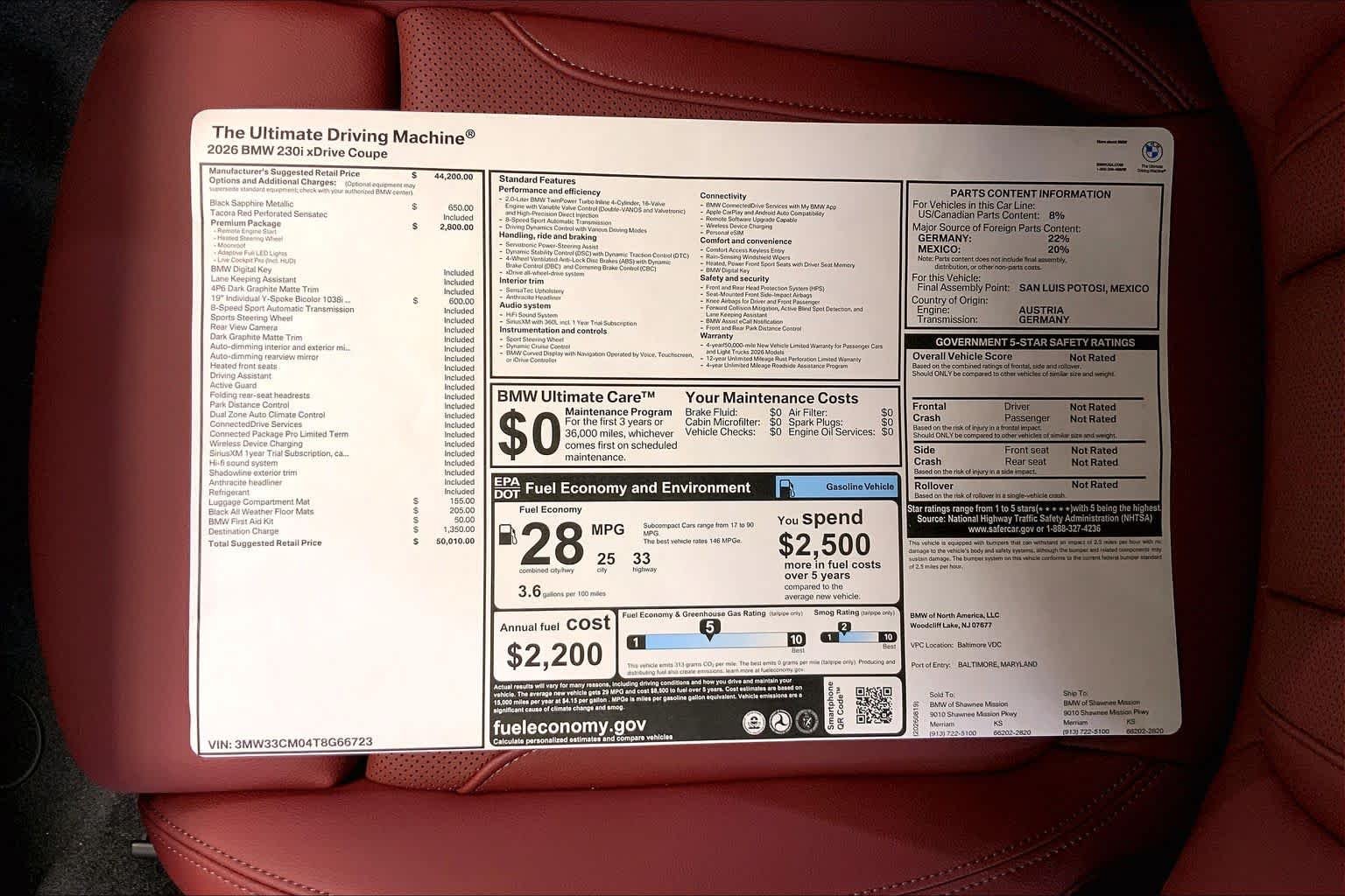 New 2026 Black Sapphire Metallic BMW 230i xDrive image 22