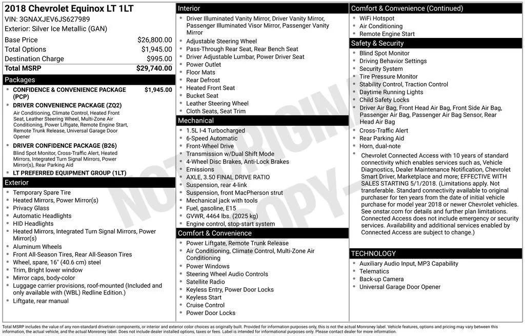 Used 2018 SILVER ICE METALLIC Chevrolet LT image 7