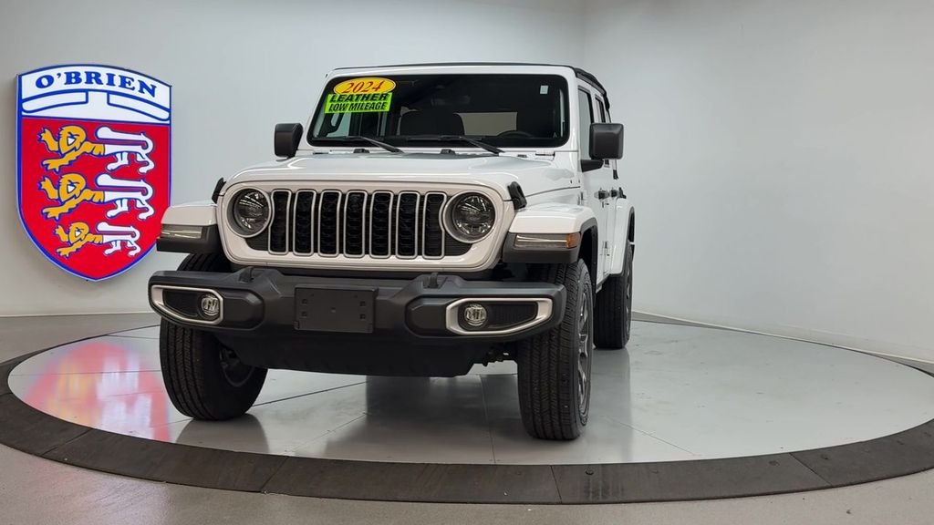 Used 2024 Bright White Clearcoat Jeep Sahara image 9