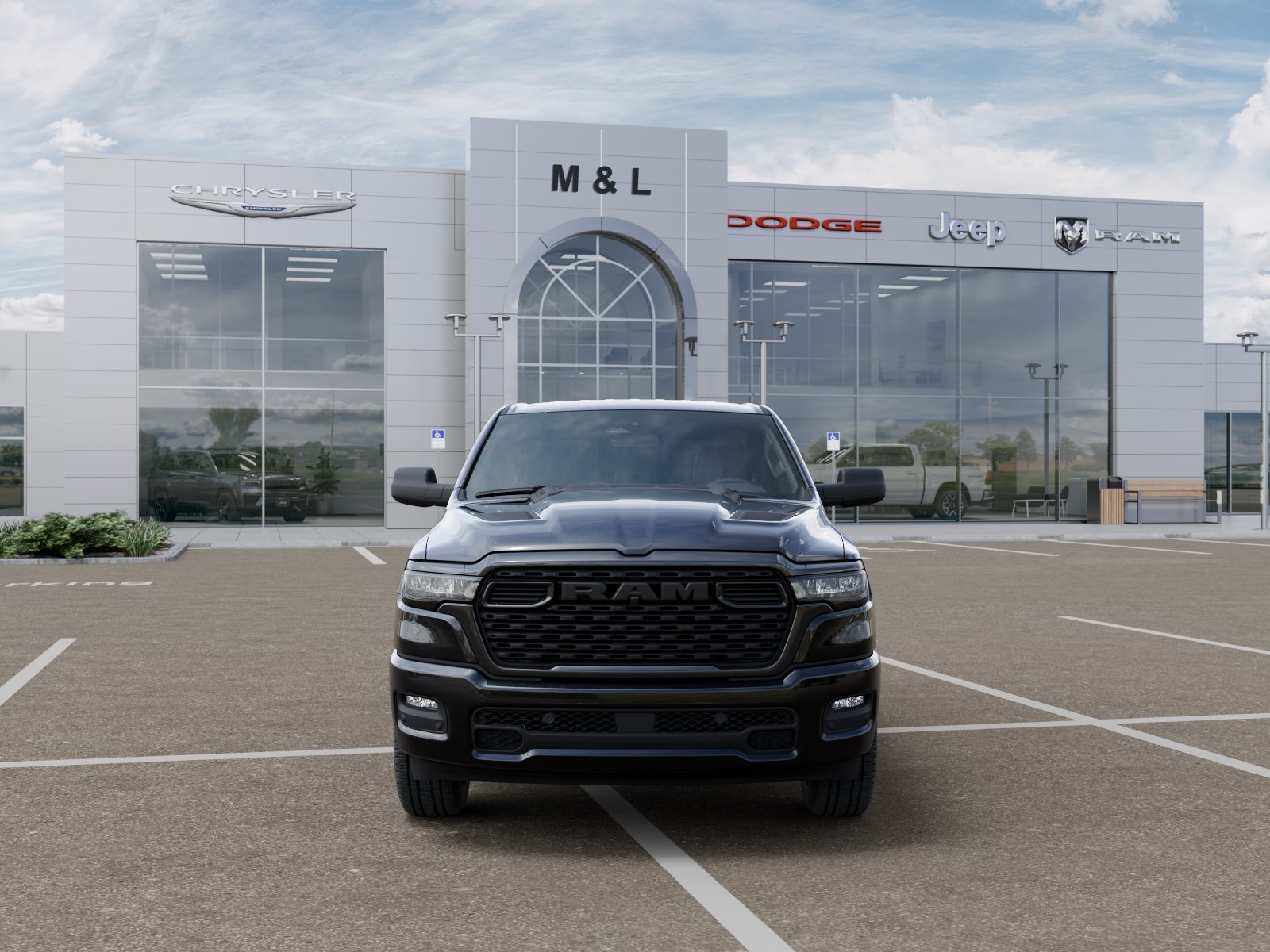 New 2026 Diamond Black Crystal Pearl-Coat Exterior Paint RAM Express Crew Cab 4x4 5
