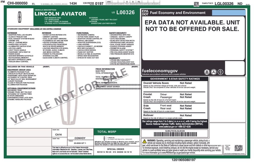 Used 2020 Lincoln Aviator Reserve with VIN 5LM5J7XC5LGL00326 for sale in Elk River, Minnesota