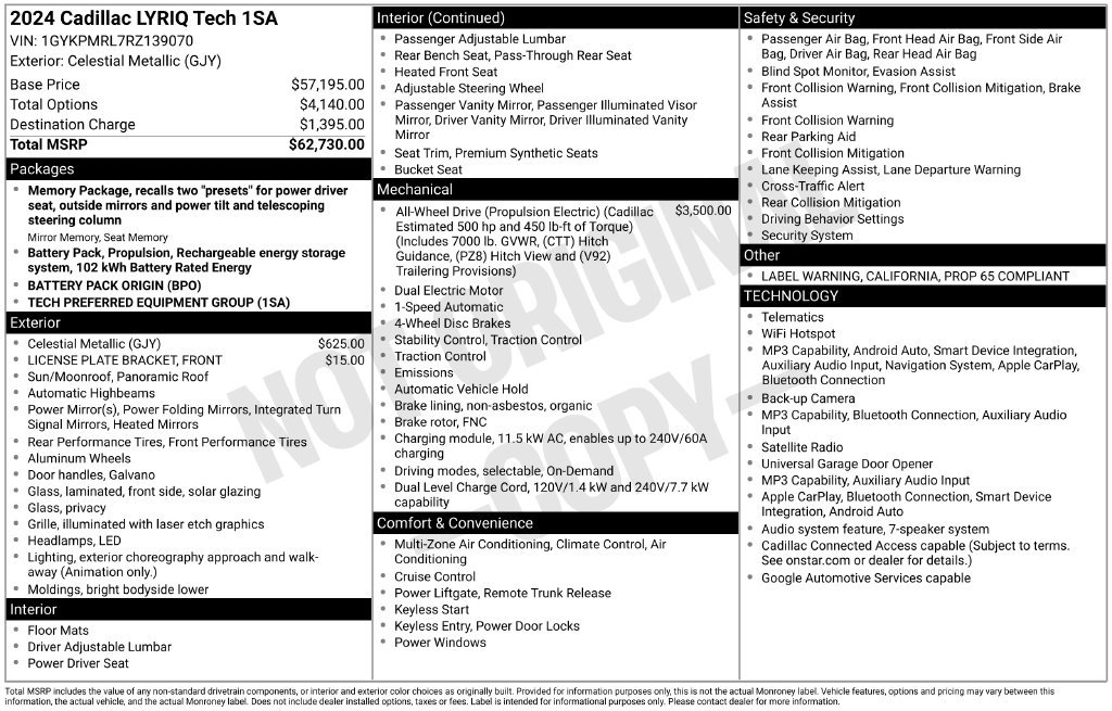 Used 2024 Silver Cadillac Tech image 3