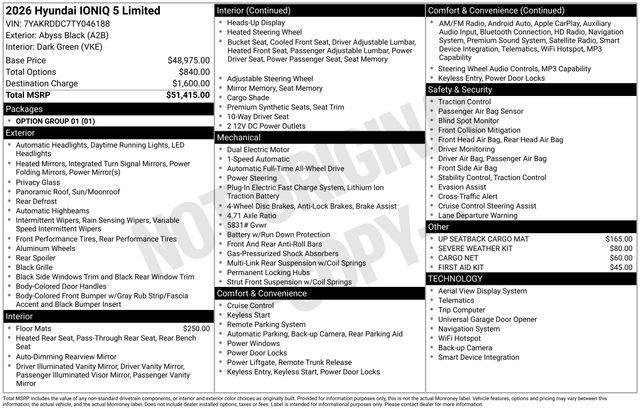 New 2026 Black Hyundai Limited image 5