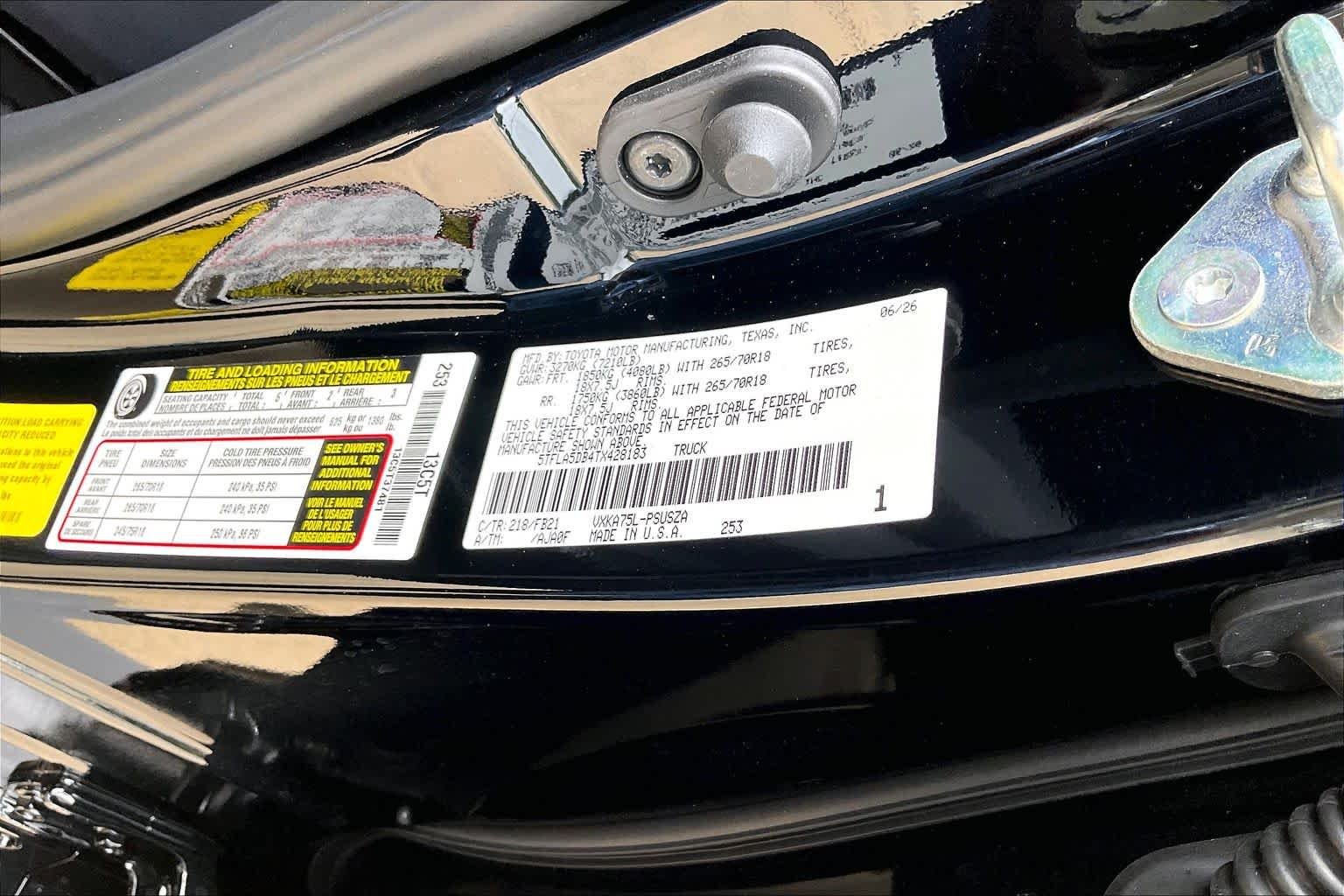 New 2026 Midnight Black Metallic Toyota SR5 image 21