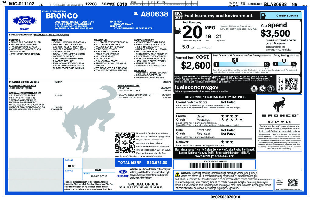 Used 2025 Black Ford Outer Banks image 2