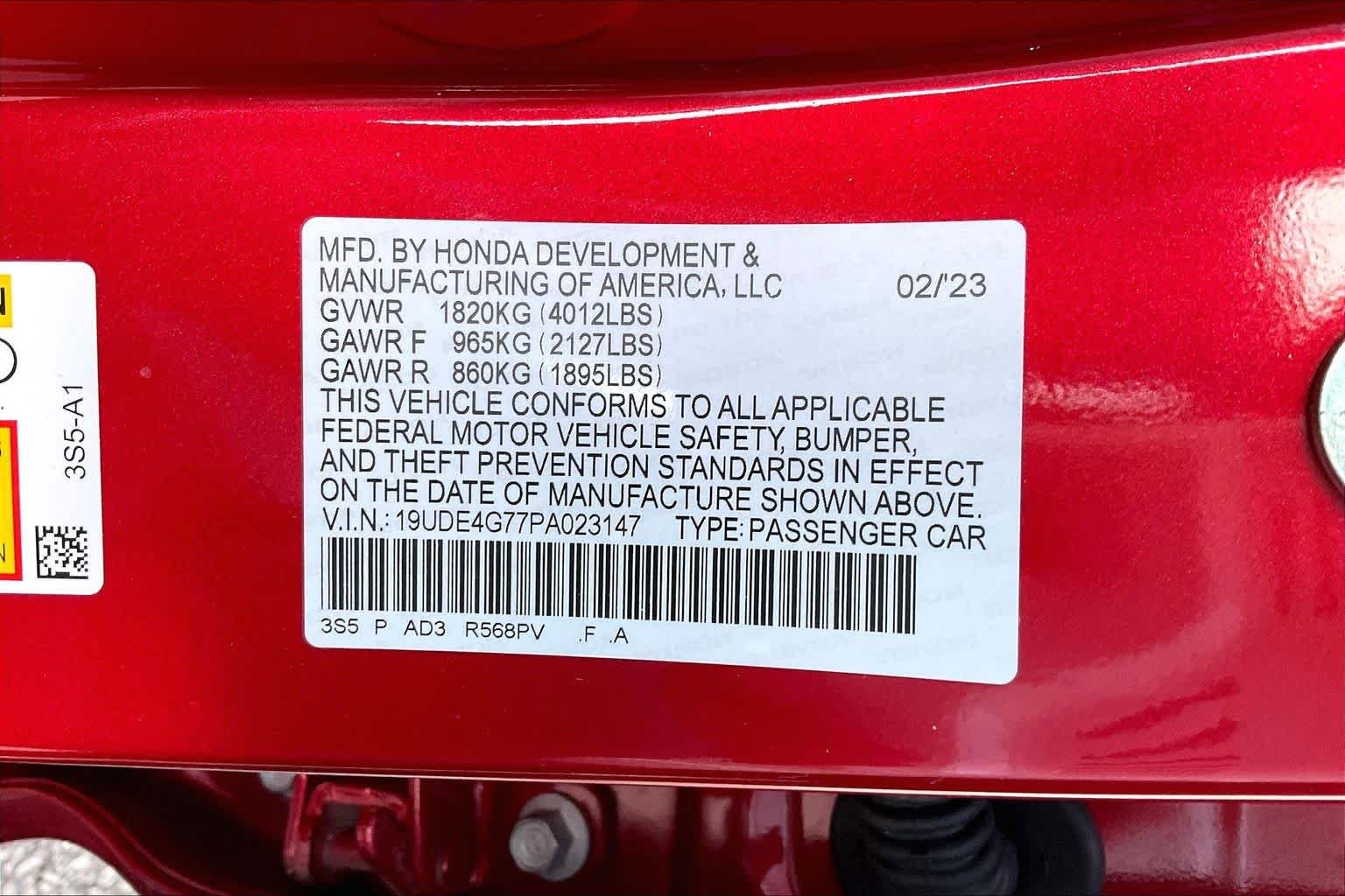Used 2023 Performance Red Pearl Acura A-SPEC TECH 6MT image 33