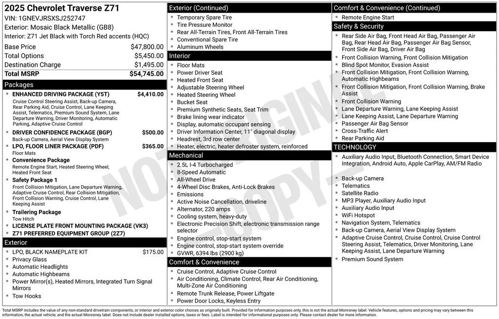 Certified Used 2025 Mosaic Black Metallic Chevrolet Z71 image 2